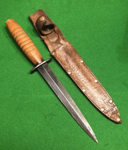 WW2 Wood-Hilted Fighting Knife.