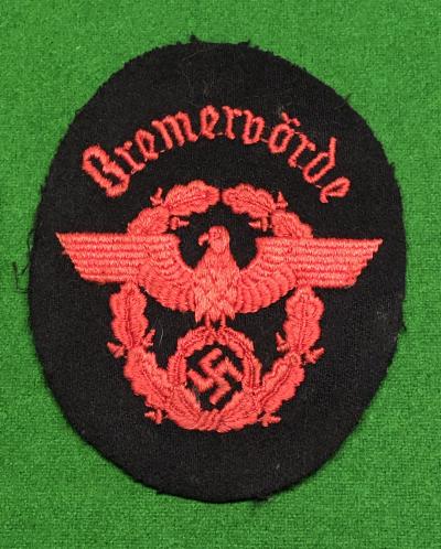 WW2 German Fire Police Sleeve Badge - Bremervorde.