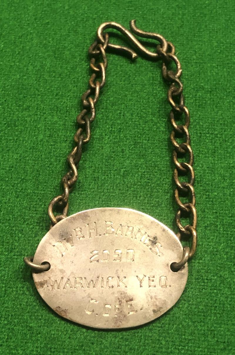 WW1 British Identity Bracelet - Warwickshire Yeomanry