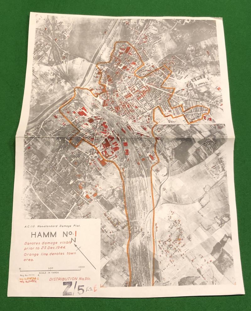 WW2 Allied Central Interpretation Unit Bomb Plot - Hamm