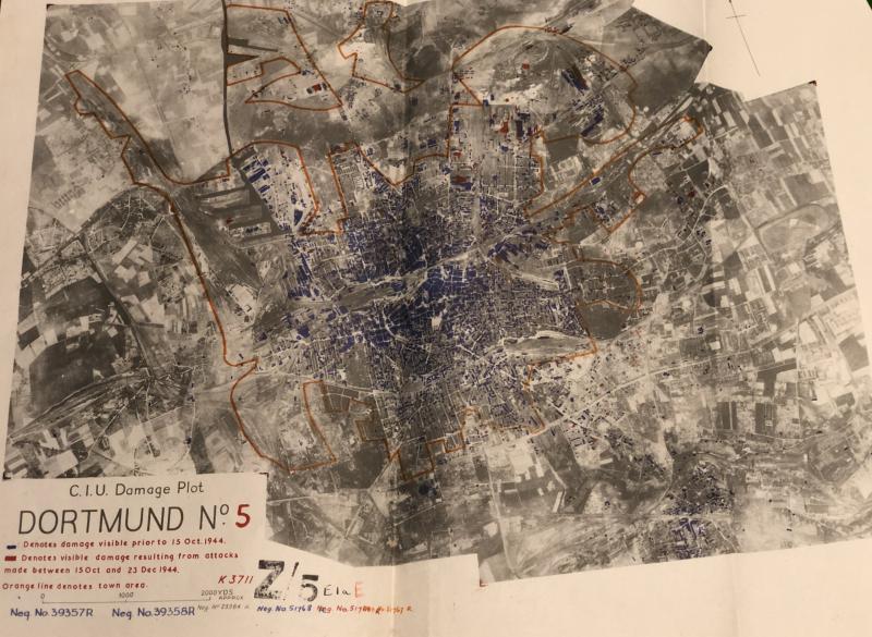 WW2 Allied Central Interpretation Unit Bomb Plot - Dortmund.