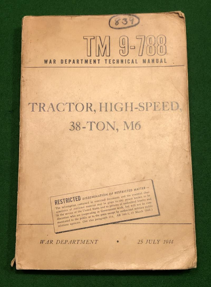 1944 M6 High-Speed Tractor Manual.