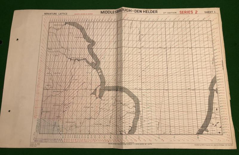 1944 RAF ' Gee ' Map.