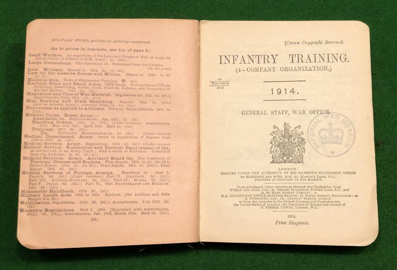 Infantry Training 1914 Manual.