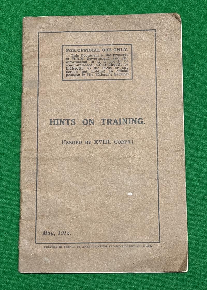 WW1 XVIII Corps Training Manual.