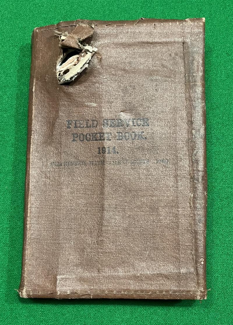 WW1 Shrapnel Damaged Field Service Pocket Book.