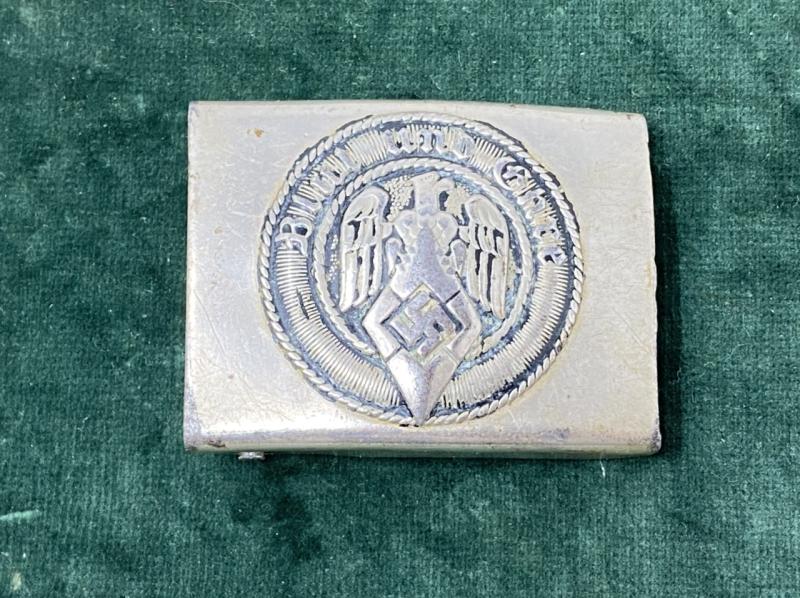 HITLER YOUTH NICKEL/STEEL BELT BUCKLE.