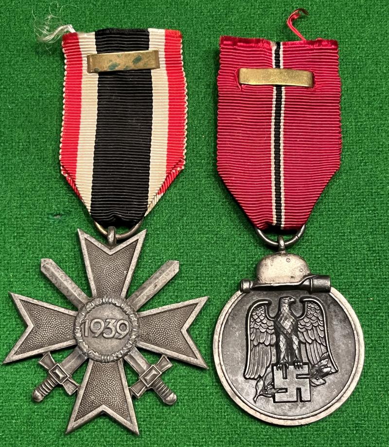 KVKII and Russian Front Medal ex medal bar.