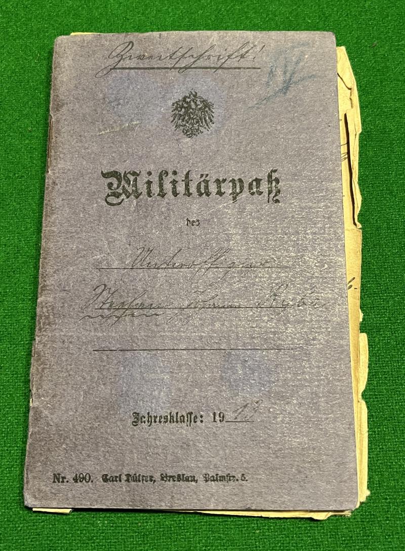 WW1 German Military Pass Book.