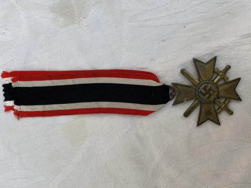 THIRD REICH WAR MERIT CROSS 2nd CLASS WITH SWORDS - NEAR FULL GILT FINISH.