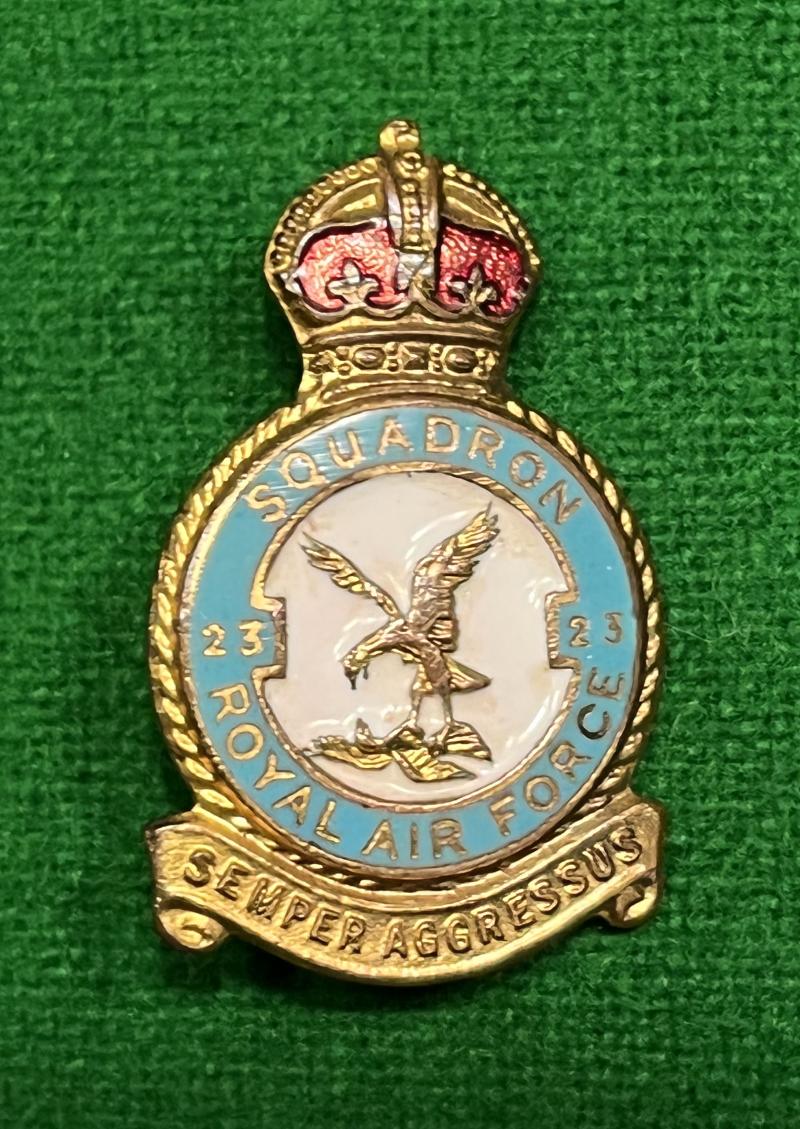 R.A.F. 23 Squadron Lapel badge.