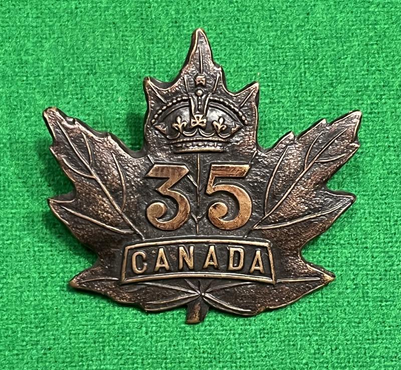Canadian 35th Toronto Battn. WW1 CEF cap badge