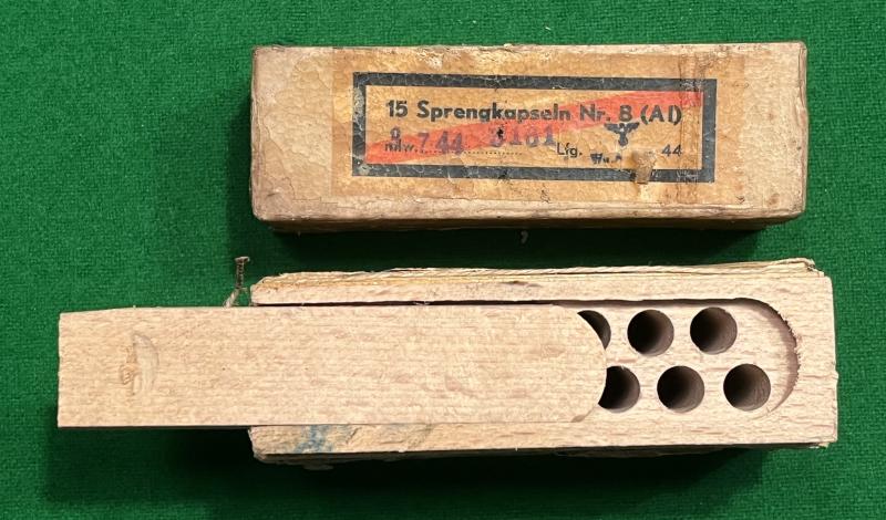 WW2 Stick Grenade Detonator Box.
