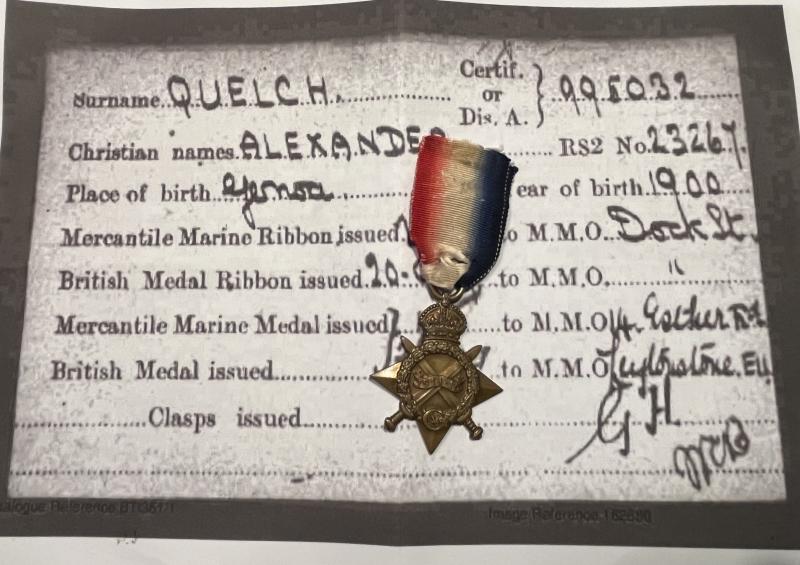 1914/1915 Star - 15 Year Old Awardee.