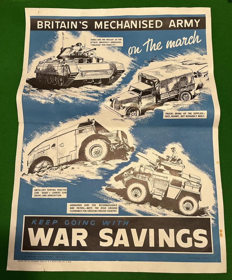 WW2 Britain's Mechanised Army - War Savings Poster.