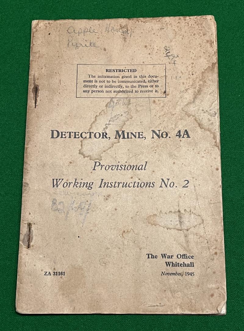 1945 British Manual,Detector, Mine, No.4A