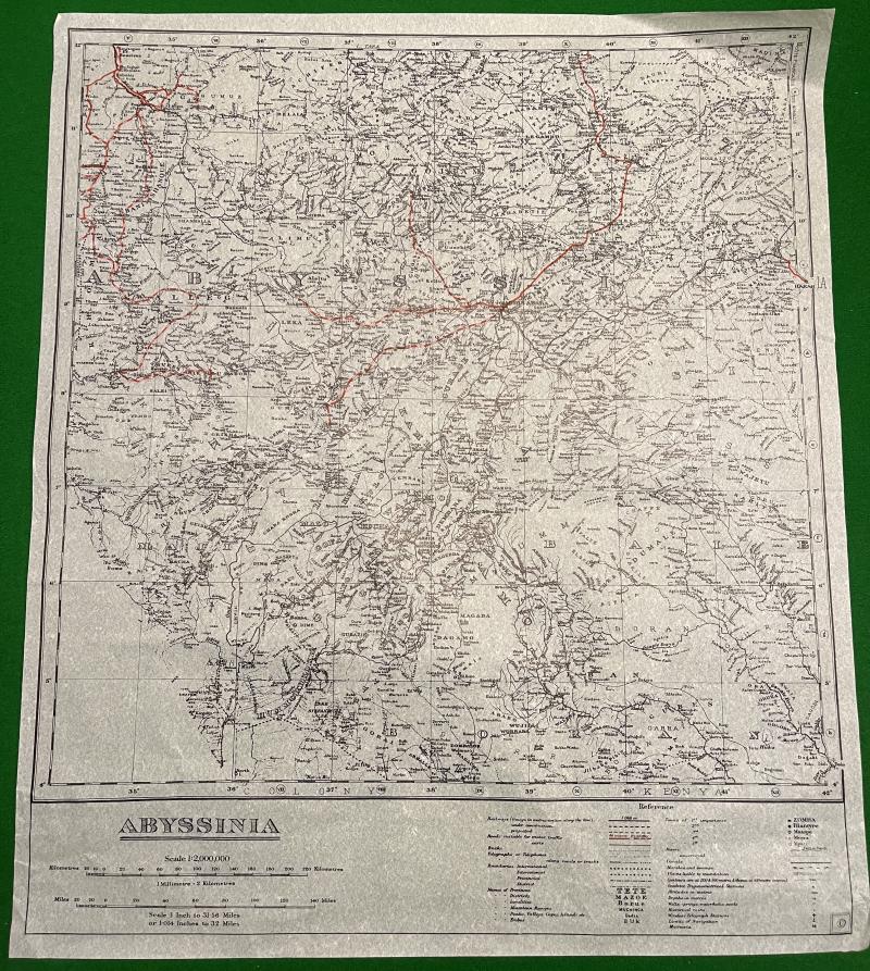 RAF tissue paper escape map - Abyssinia
