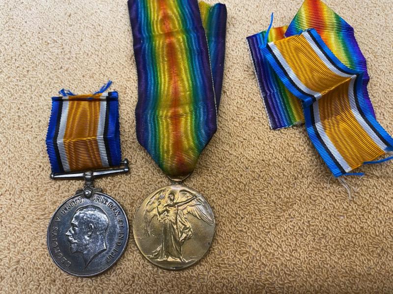 WW1 BRITISH PAIR OF MEDALS. War&Victory