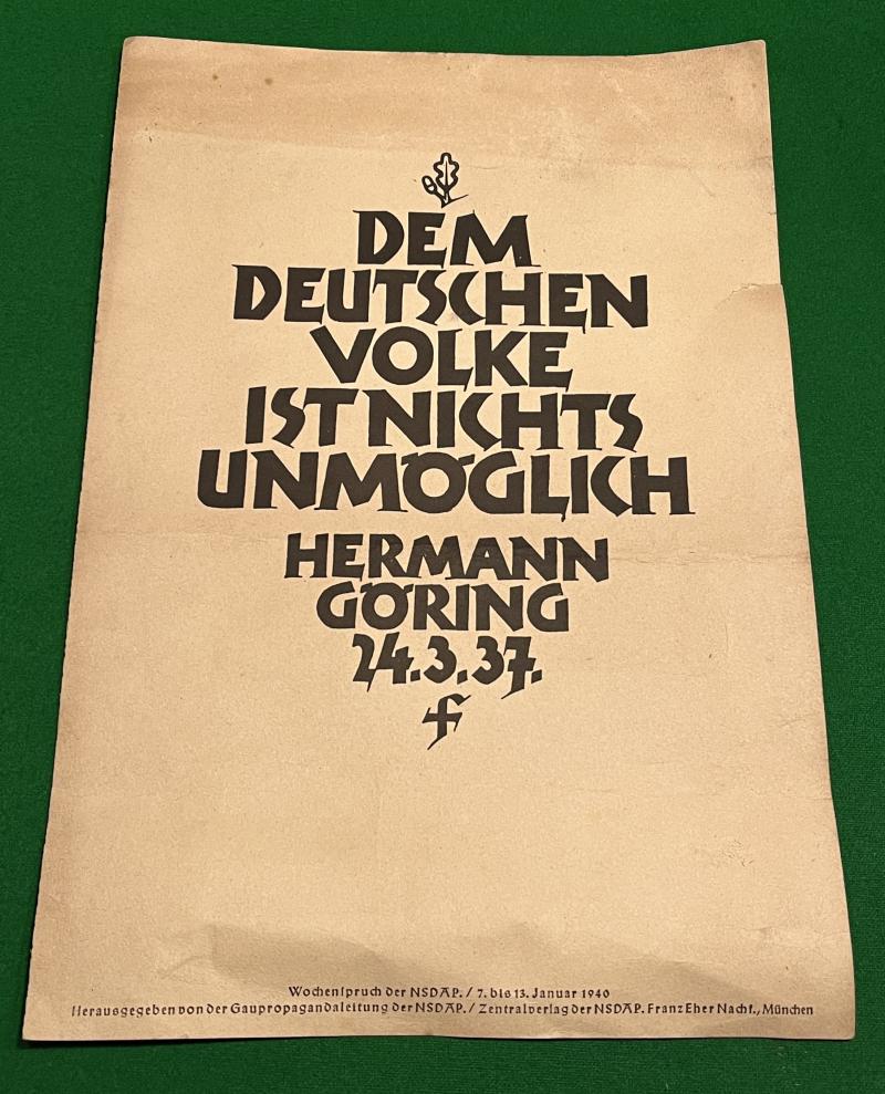 Third Reich Poster - Hermann Goring.